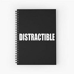 Distractible Podcast HD Logo (Ver. 2) Spiral Notebook