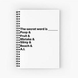Distractible Merch Secret Word Spiral Notebook