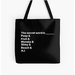 Distractible Merch Secret Word All Over Print Tote Bag