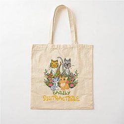 Easily Distractible Cotton Tote Bag