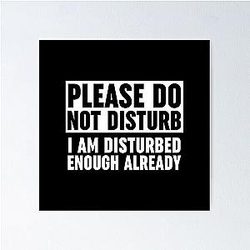 Please Do Not Disturb I Am Disturbed Enough Already Poster RB0301