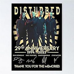 Disturbed Band 29th Anniversary 1994 2023 Thank You For The Memories Poster RB0301