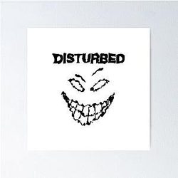black disturbed smile Poster RB0301