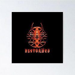 flamed disturbed pentagram Poster RB0301