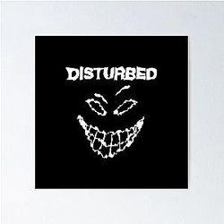 white disturbed smile Poster RB0301