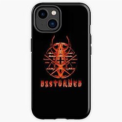 flamed disturbed pentagram iPhone Tough Case RB0301
