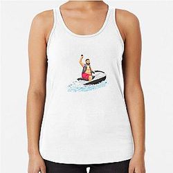 DJ Khaled Jetski Pixel Art H3H3Productions Racerback Tank Top