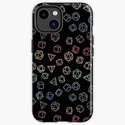 DnD Dice Rainbow on Black Pattern iPhone Tough Case RB1210