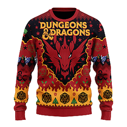 Dungeons & Dragons  Xmas Gift for Gamers Ugly Christmas Sweater 