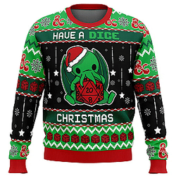 Dungeons & Dragons Cthulhu Have A Dice Ugly Christmas Sweater