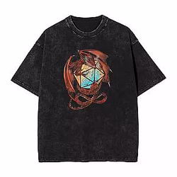 Y2K Basic PTTT2504 Washed Dungeons &amp; Dragons T-Shirt
