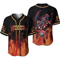 Fire Dragon D20 PTTT1708  Dungeons and Dragons Baseball Jersey