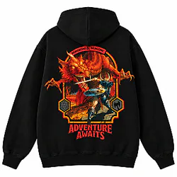 Adventure Awaits Red Dragon DTNK2210 Dungeons &amp; Dragons Hoodie