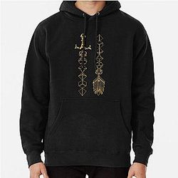 Polyhedral Dice Set Sword and Arrow Tabletop RPG Gaming Pullover Hoodie RB1210