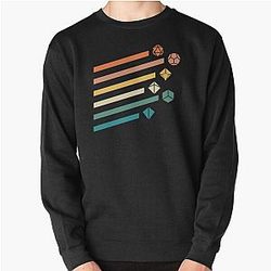 Retro Rainbow Polyhedral Dice Set Colors Tabletop RPG Pullover Sweatshirt RB1210