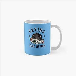 DND RPG Funny Critical Failure Crying Is A Free Action, Natural One D20 Dice.  Classic Mug RB1210