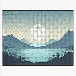 Sad Sunset Polyhedral D20 Dice Sun RPG Landscape Jigsaw Puzzle RB1210