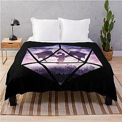 Purple Sky Dragon D20 Throw Blanket RB1210