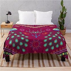Mollymauk Tealeaf Inspired Print Throw Blanket RB1210