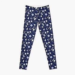 Dungeons and Dragons Fantasy Items Blue Pattern for D&amp;D or Tabletop RPG fans Leggings RB1210