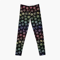 D20 Dice Set Pattern (Rainbow) Leggings RB1210
