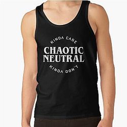 Chaotic Neutral Alignment Kinda Care Kinda Don't Funny Quotes Tank Top RB1210