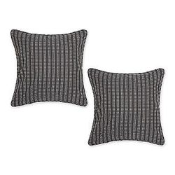 DII Throw Pillow Cover Collection, Recycled Cotton, Hidden Zipper, 18x18 Slate, Dobby Stripes, 2 Piece