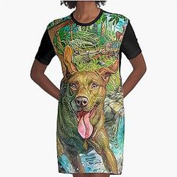 Robe de T-shirt graphique de jour de chien la plus heureuse