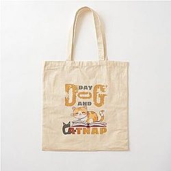Dogday And Catnap Cotton Tote Bag
