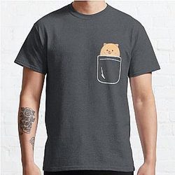 Dog In Pocket T-Shirts - Pomeranian In Your Pocket Funny Puppy Emoji Classic T-Shirt RB1011