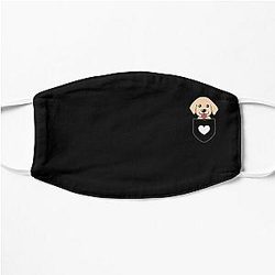 Dog In Pocket Face Masks - Golden Retriever in Your Pocket - cute Dog in Your Pocket Flat Mask RB1011