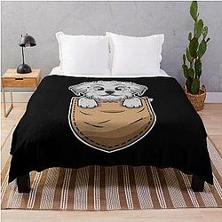 Dog In Pocket Blanket - Dog in your pocket Throw Blanket RB1011