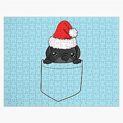 Dog In Pocket Puzzles - Christmas Pug Dog In Your Pocket   Jigsaw Puzzle RB1011