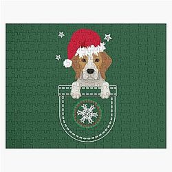 Dog In Pocket Puzzles - Beagle In Your Pocket Funny Christmas Costume    Jigsaw Puzzle RB1011