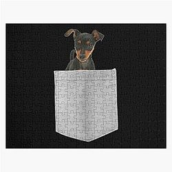 Dog In Pocket Puzzles - Miniature Pinscher Dog In Your Pocket  Long Sleeve  Jigsaw Puzzle RB1011