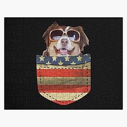 Dog In Pocket Puzzles - dog in pocket, dog in your pocket, glasses, funny, dogs, dog, dogween   Jigsaw Puzzle RB1011