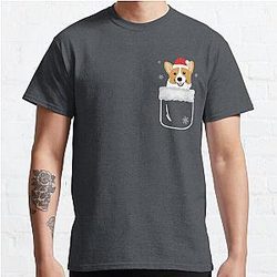 Dog In Pocket T-Shirts - Corgi In Your Front Pocket Funny Christmas Costume Classic T-Shirt RB1011