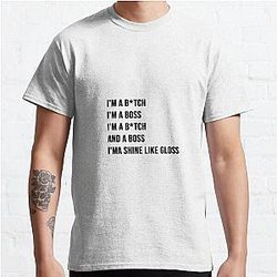 Doja Cat T-Shirts - Boss B*tch by Doja Cat Print Classic T-Shirt RB1408