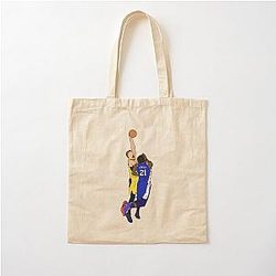 Domantas Sabonis Dunks Joel Embiid Tote Bag