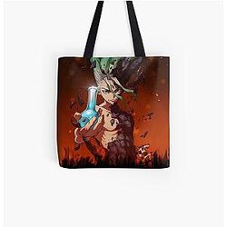 Dr. Stone Bags - 4K Senku, el Dr Stone All over Print Tote Bag RB2805