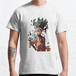 Dr. Stone T-shirts - Senku Ishigami T-shirt clássico RB2805