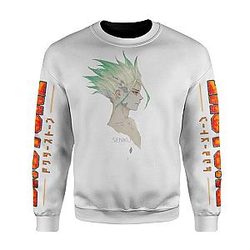 Dr. Stone Sweatshirts - Senku Ishigami Sculpture Art Sleeves 3D Printed Sweatshirt