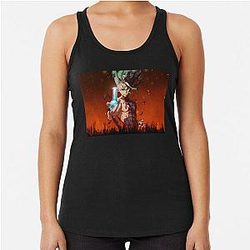 Dr. Stone Tank Tops - 4K Senku, el Dr Stone Racerback Tank Top RB2805