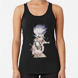 Dr. Stone Tank Tops - Senku Racerback Tank Top RB2805