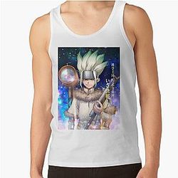 Dr. Stone Tank Tops - Stone Wars Senku Ishigami Tank Top RB2805