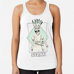 Dr. Stone Tank Tops - Senku Ishigami Racerback Tank Top RB2805