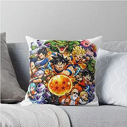 Dragon Ball Z Epic Illustration Throw Pillow
