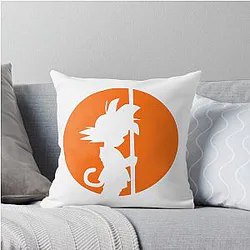 Dragon Ball Inspired Goku Sticker Design Throw Pillow