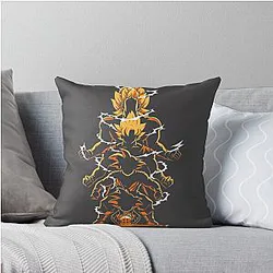 Epic Anime-Inspired Dragon Ball Z Style Design by thoangdx Throw Pillow