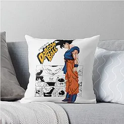 Epic Dragon Ball Z Battle: Goku vs Frieza Action Scene Throw Pillow